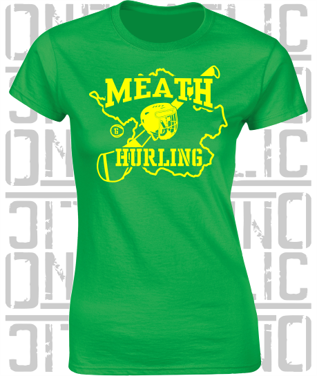 Hurling County Map Ladies Skinny-Fit T-Shirt - All Counties Available