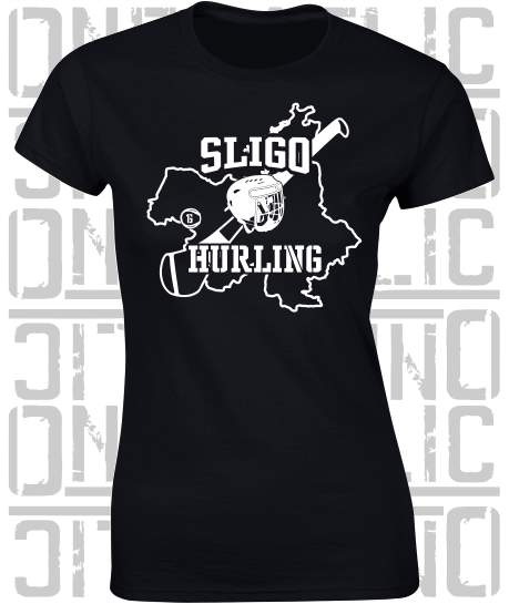 County Map Hurling Ladies Skinny-Fit T-Shirt - Sligo