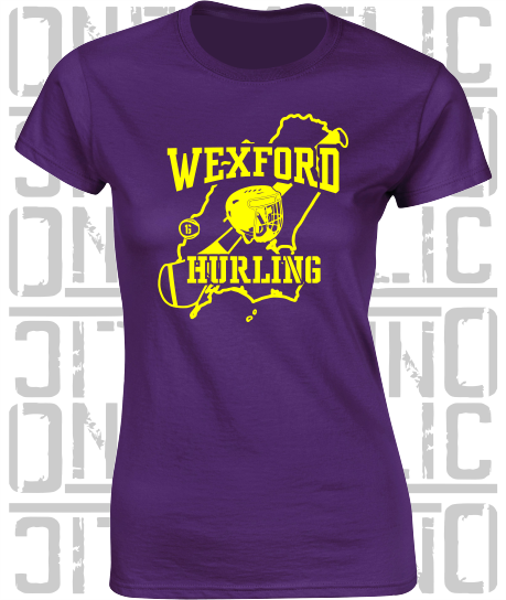 Hurling County Map Ladies Skinny-Fit T-Shirt - All Counties Available