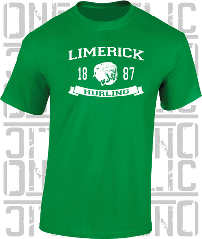 Hurling Helmet T-Shirt - Adult - Limerick