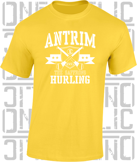 Crossed Hurls Hurling T-Shirt Adult - Antrim