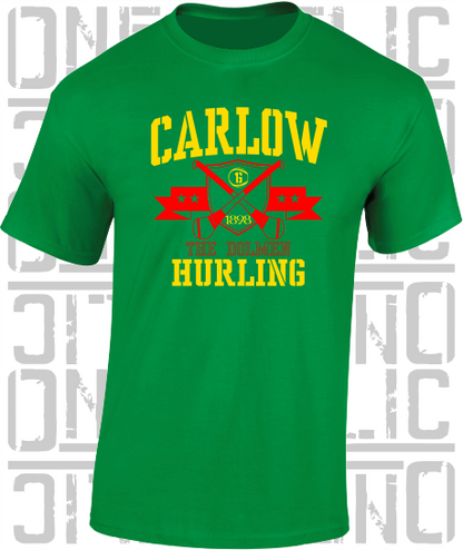 Crossed Hurls Hurling T-Shirt Adult - Carlow