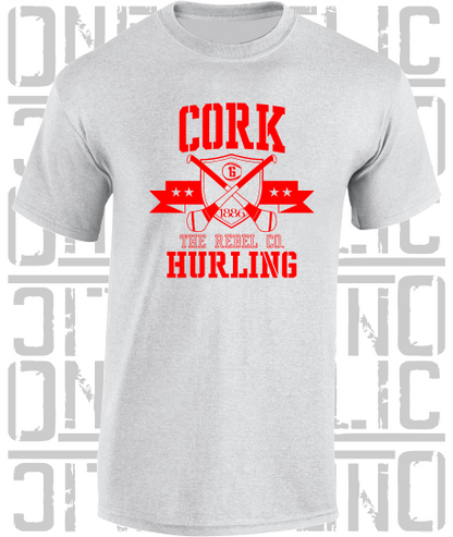 Crossed Hurls Hurling T-Shirt Adult - Cork