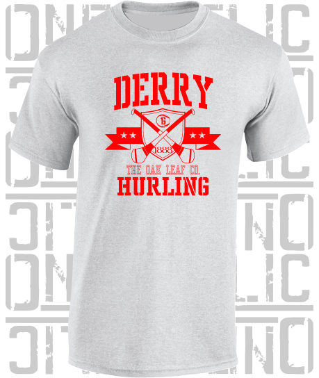 Crossed Hurls Hurling T-Shirt Adult - Derry