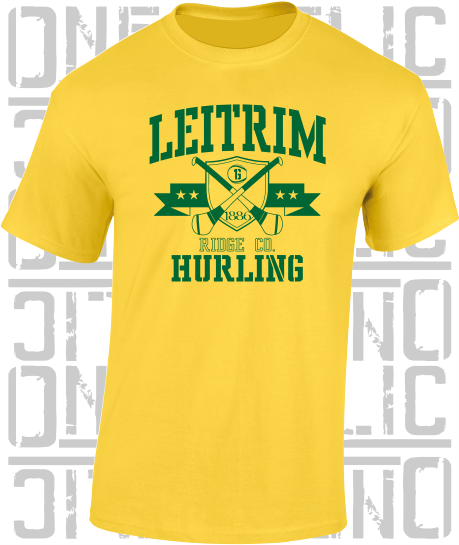 Crossed Hurls Hurling T-Shirt Adult - Leitrim
