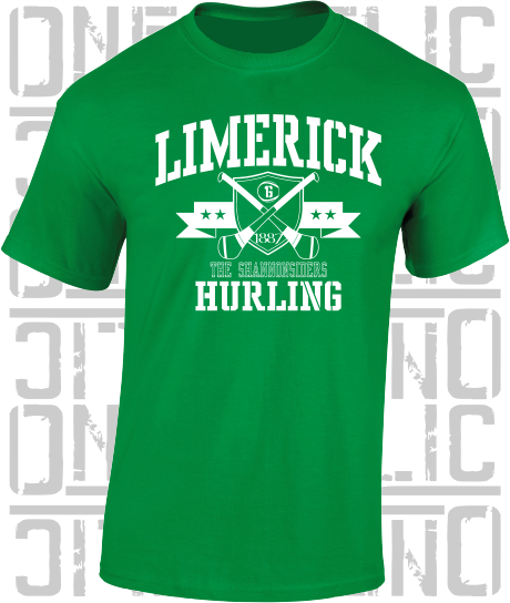 Crossed Hurls Hurling T-Shirt Adult - Limerick