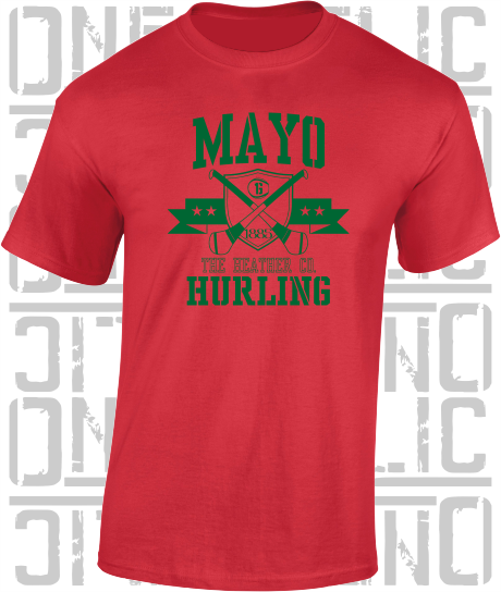 Crossed Hurls Hurling T-Shirt Adult - Mayo