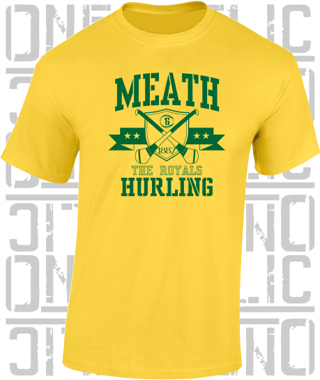 Crossed Hurls Hurling T-Shirt Adult - Meath