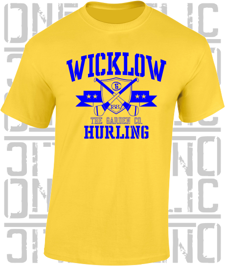 Crossed Hurls Hurling T-Shirt Adult - Wicklow