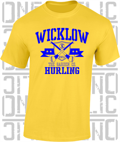 Crossed Hurls Hurling T-Shirt Adult - Wicklow