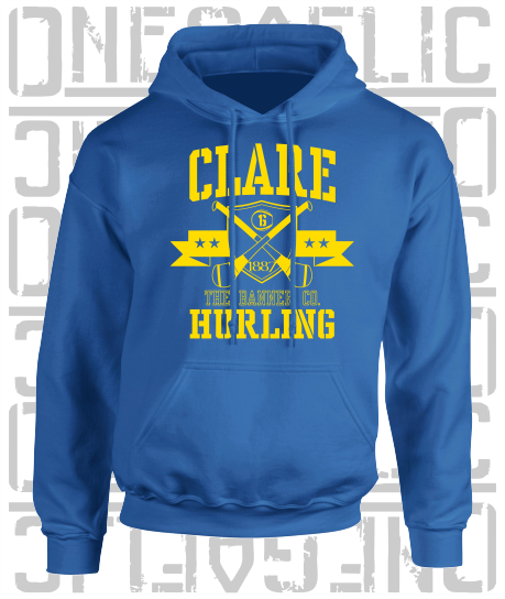 Crossed Hurls Hurling Hoodie - Adult - Clare