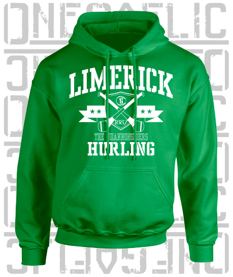 Crossed Hurls Hurling Hoodie - Adult - Limerick