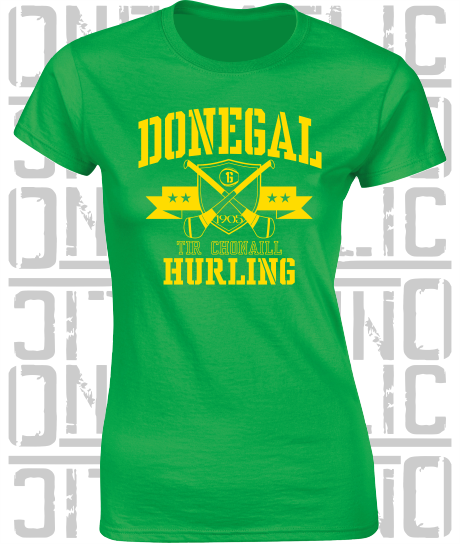 Crossed Hurls Hurling T-Shirt - Ladies Skinny-Fit - Donegal