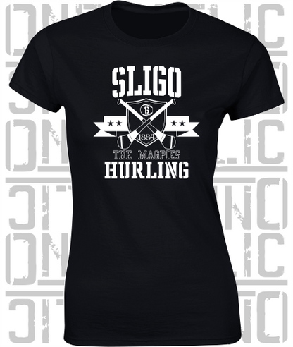 Crossed Hurls Hurling T-Shirt - Ladies Skinny-Fit - Sligo