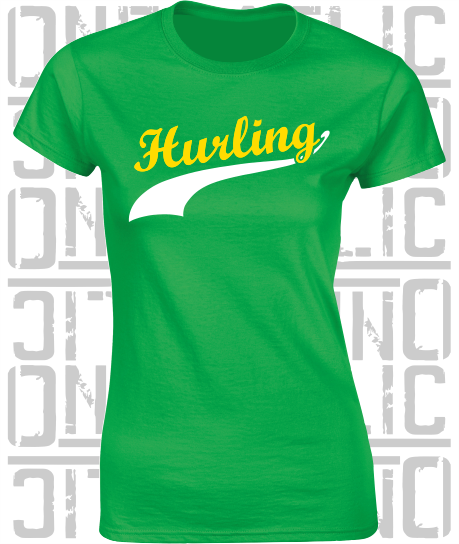 Hurling Swash - Ladies Skinny-Fit T-Shirt - Offaly