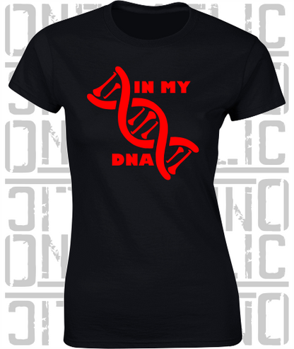 In My DNA Hurling / Camogie Ladies Skinny-Fit T-Shirt - Down