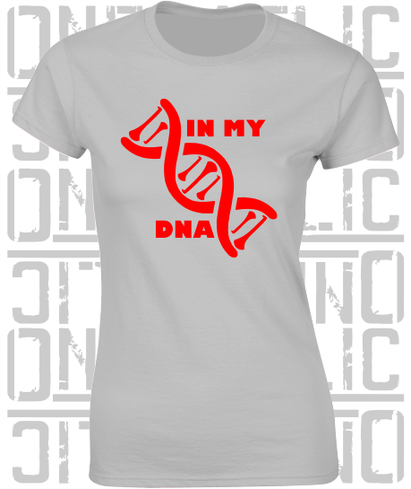 In My DNA Hurling / Camogie Ladies Skinny-Fit T-Shirt - Louth