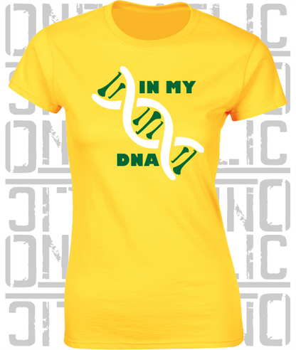 In My DNA Hurling / Camogie Ladies Skinny-Fit T-Shirt - Offaly