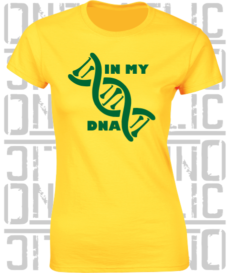 In My DNA Hurling / Camogie Ladies Skinny-Fit T-Shirt - Donegal