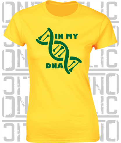 In My DNA Hurling / Camogie Ladies Skinny-Fit T-Shirt - Leitrim