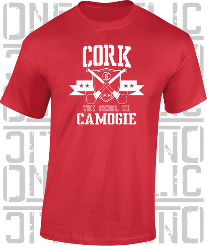Crossed Hurls Camogie T-Shirt Adult - Cork