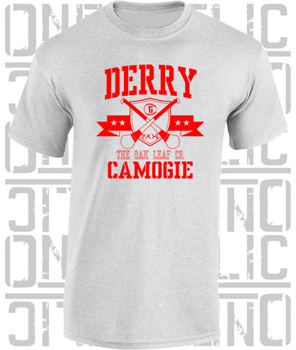 Crossed Hurls Camogie T-Shirt Adult - Derry