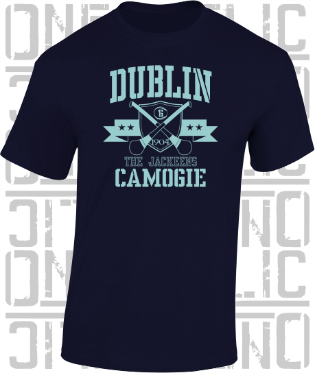 Crossed Hurls Camogie T-Shirt Adult - Dublin