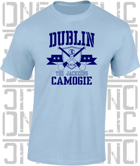 Crossed Hurls Camogie T-Shirt Adult - Dublin
