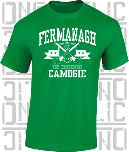 Crossed Hurls Camogie T-Shirt Adult - Fermanagh