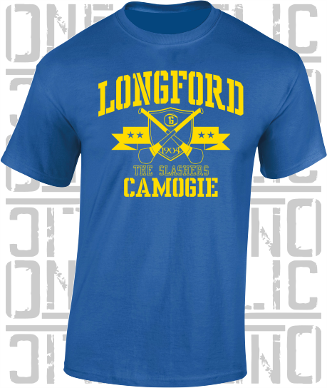 Crossed Hurls Camogie T-Shirt Adult - Longford