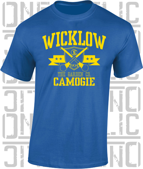 Crossed Hurls Camogie T-Shirt Adult - Wicklow