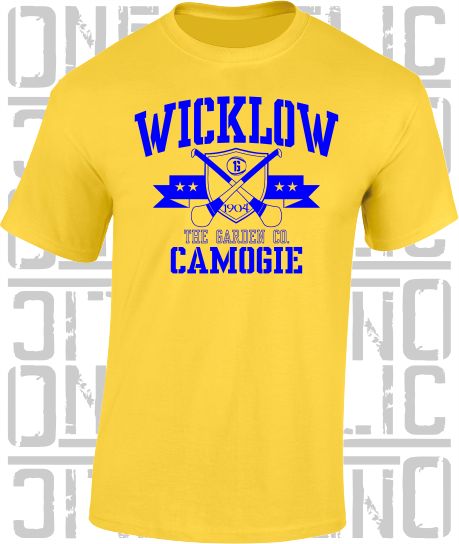Crossed Hurls Camogie T-Shirt Adult - Wicklow