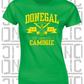 Crossed Hurls Camogie T-Shirt - Ladies Skinny-Fit - Donegal