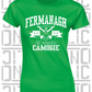Crossed Hurls Camogie T-Shirt - Ladies Skinny-Fit - Fermanagh