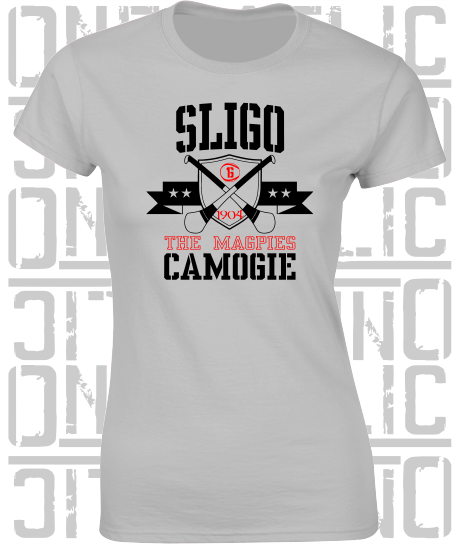 Crossed Hurls Camogie T-Shirt - Ladies Skinny-Fit - Sligo