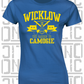 Crossed Hurls Camogie T-Shirt - Ladies Skinny-Fit - Wicklow